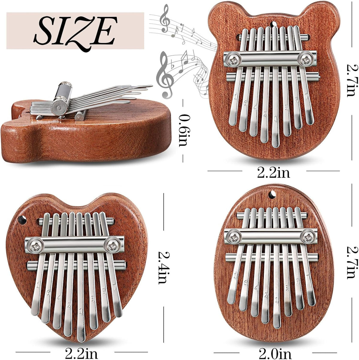 Kathfly Paquete de 15 mini Kalimba de 8 teclas, corazón de piano de...
