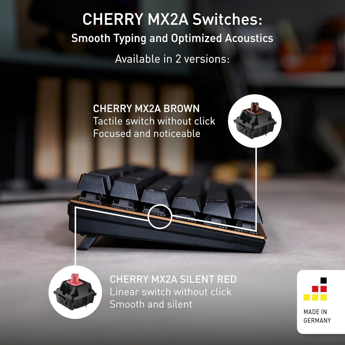 Cherry KC 200 MX, teclado mecánico de oficina con cable, diseño mod...