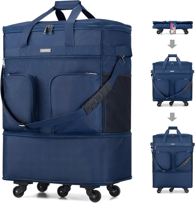 Maletas Hanke con ruedas, bolsa de equipaje plegable y expandible,...