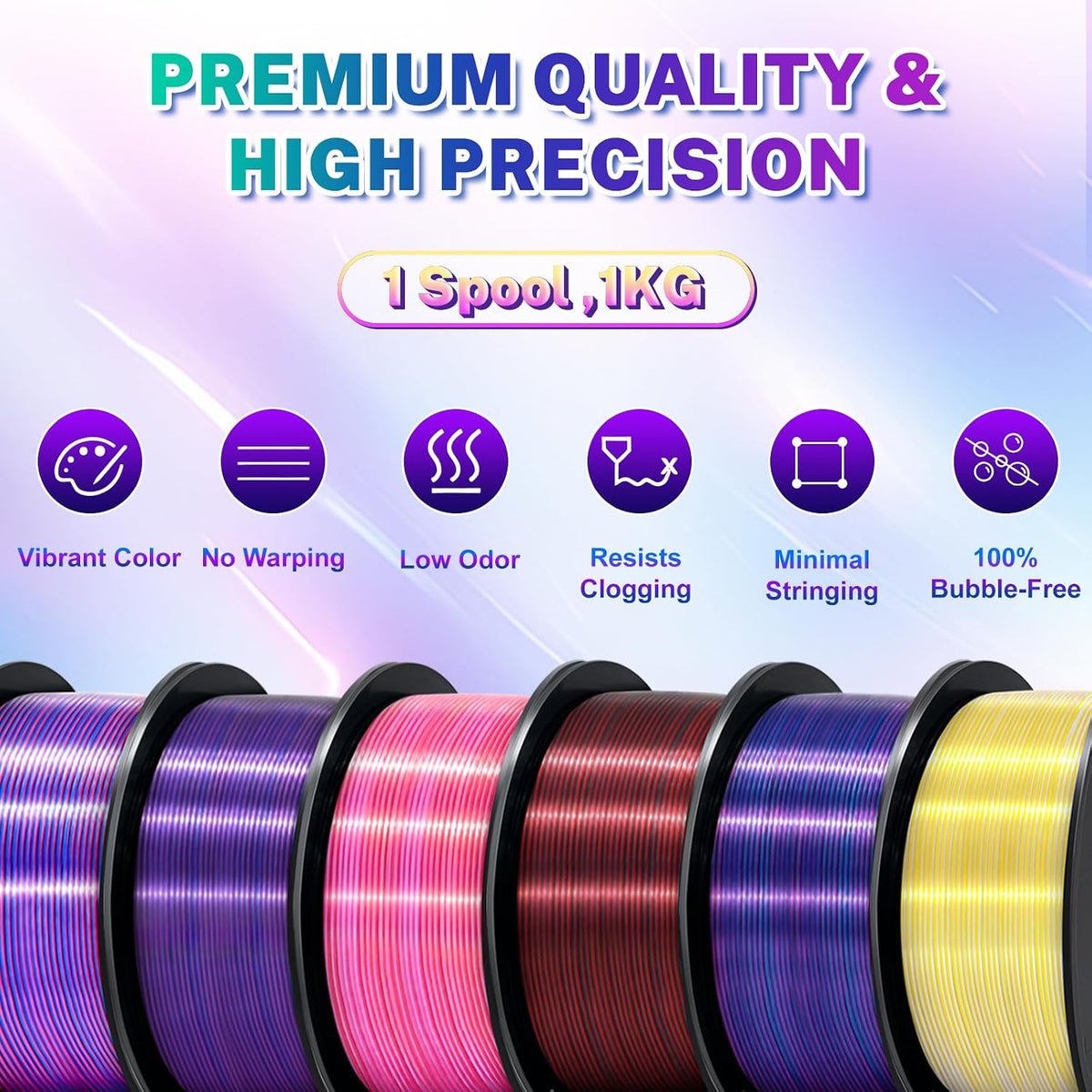 Colourbing Filamento para impresora 3D PLA + de seda tricolor de 0....