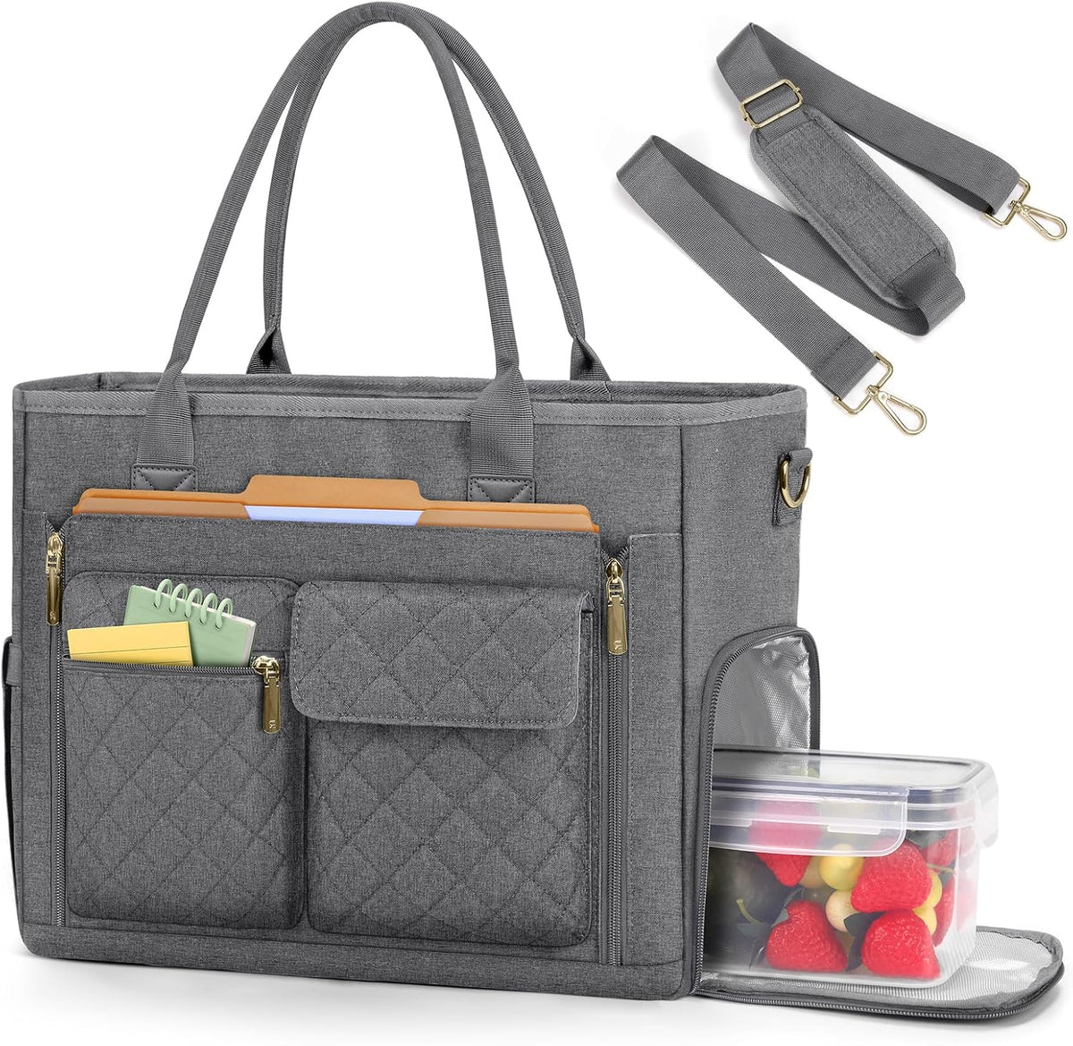 RAINSMORE Bolsa de mano para profesores con compartimento aislado p...