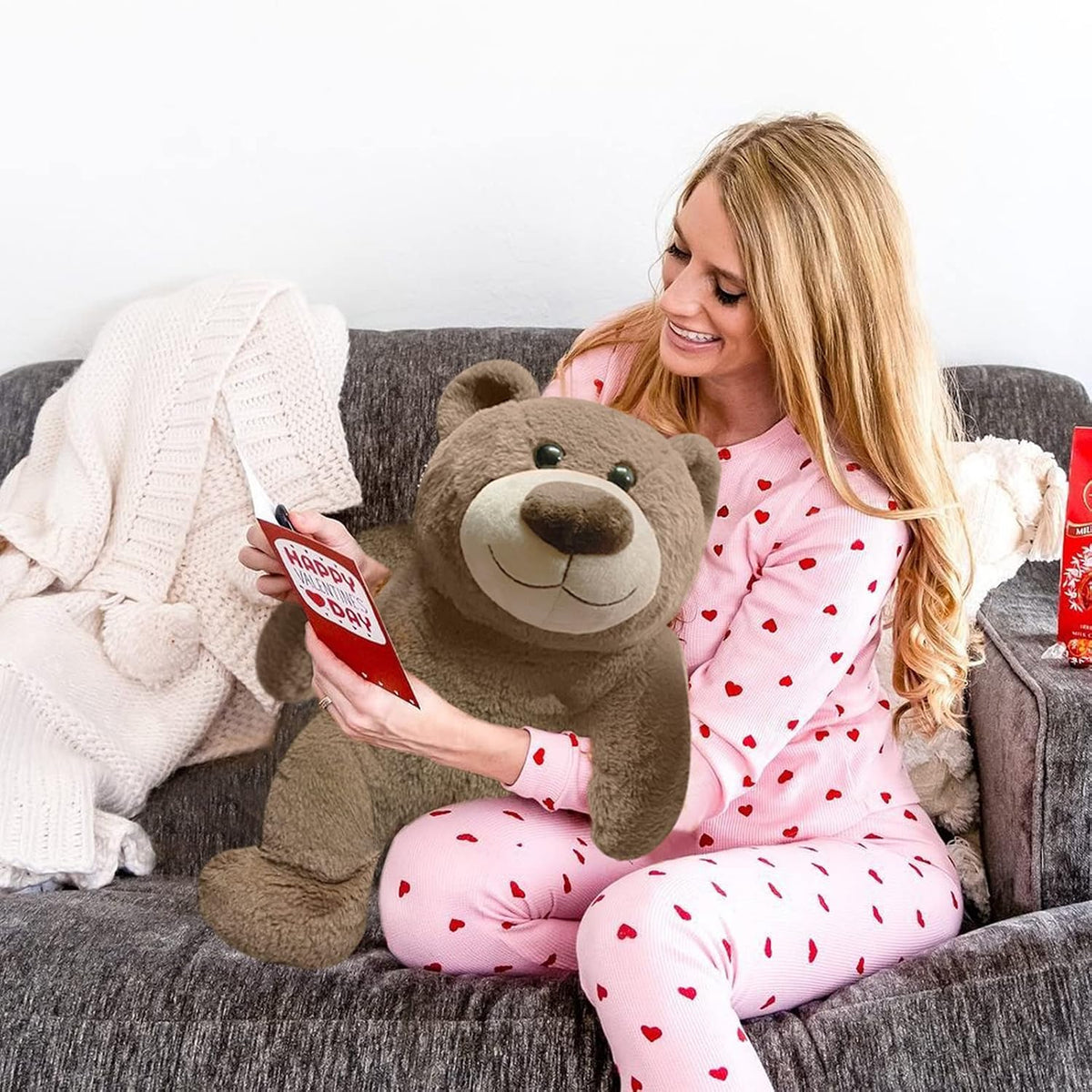 Oso de peluche con peso de 3.5 libras, almohada de animales de felp...