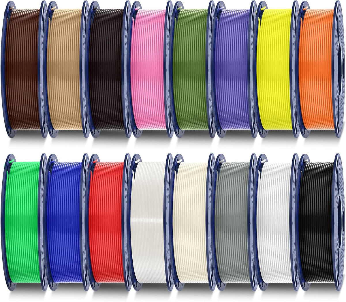 SUNLU Filamento de impresora 3D PLA+, paquete de 16 colores, multic...