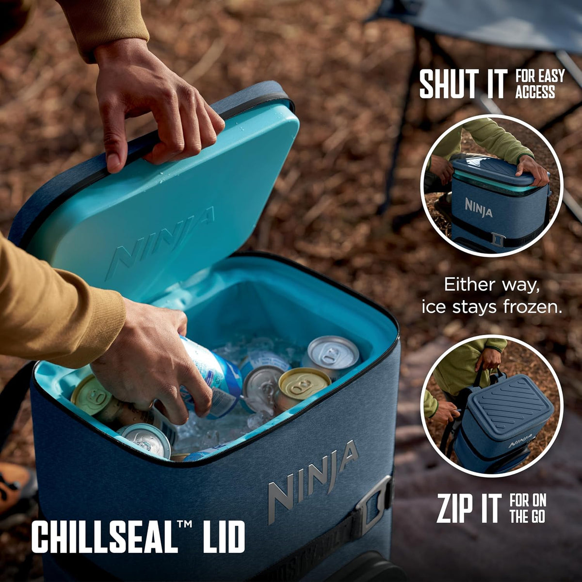 Ninja Hielera de mochila | Enfriador suave para 24 latas FrostVault...