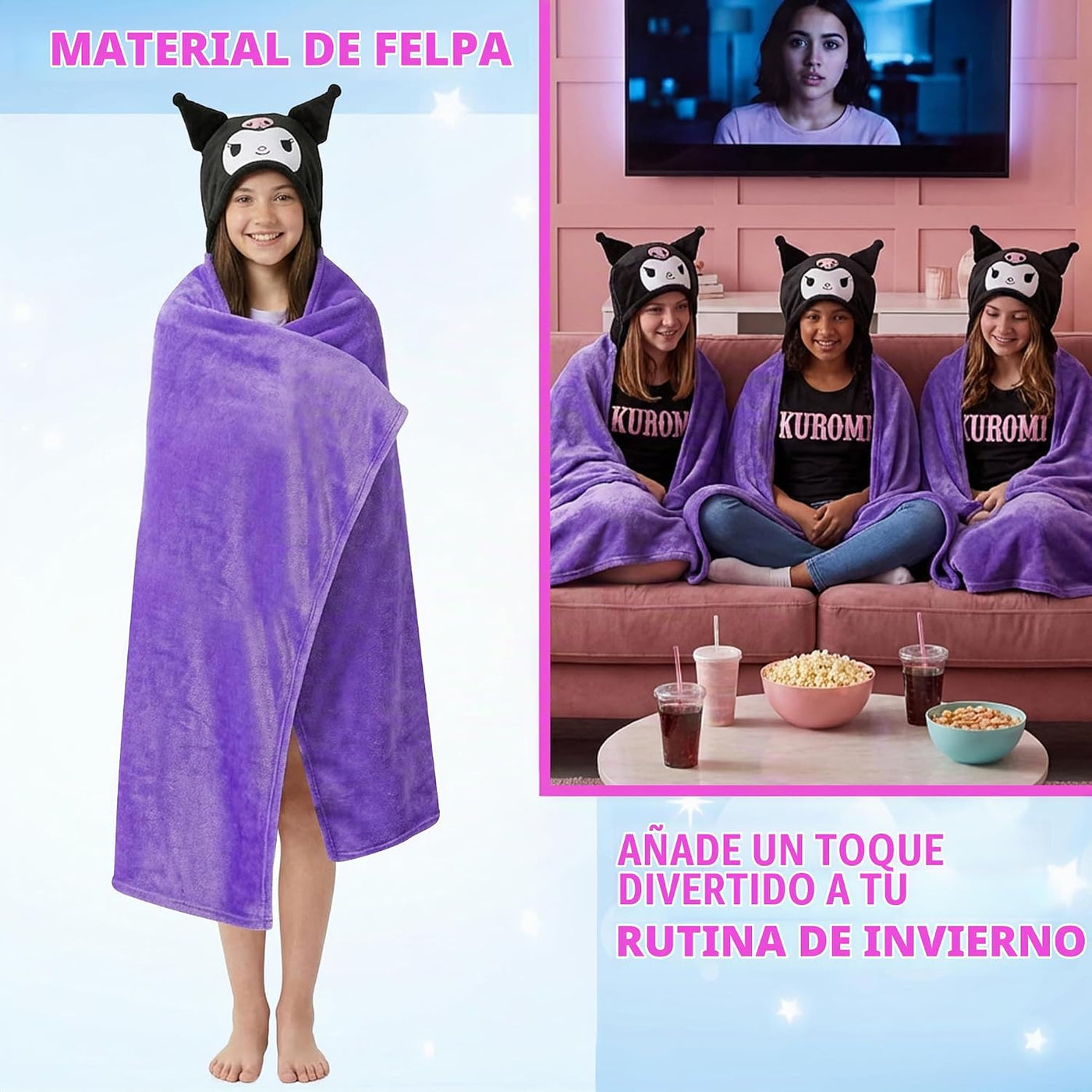 Hello Kitty Sanrio - Manta con capucha para mujer, adolescentes, fo...
