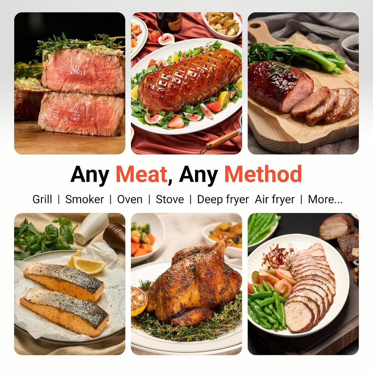 Termómetro inalámbrico para carne ThermoMaven Smart WiFi para asar...