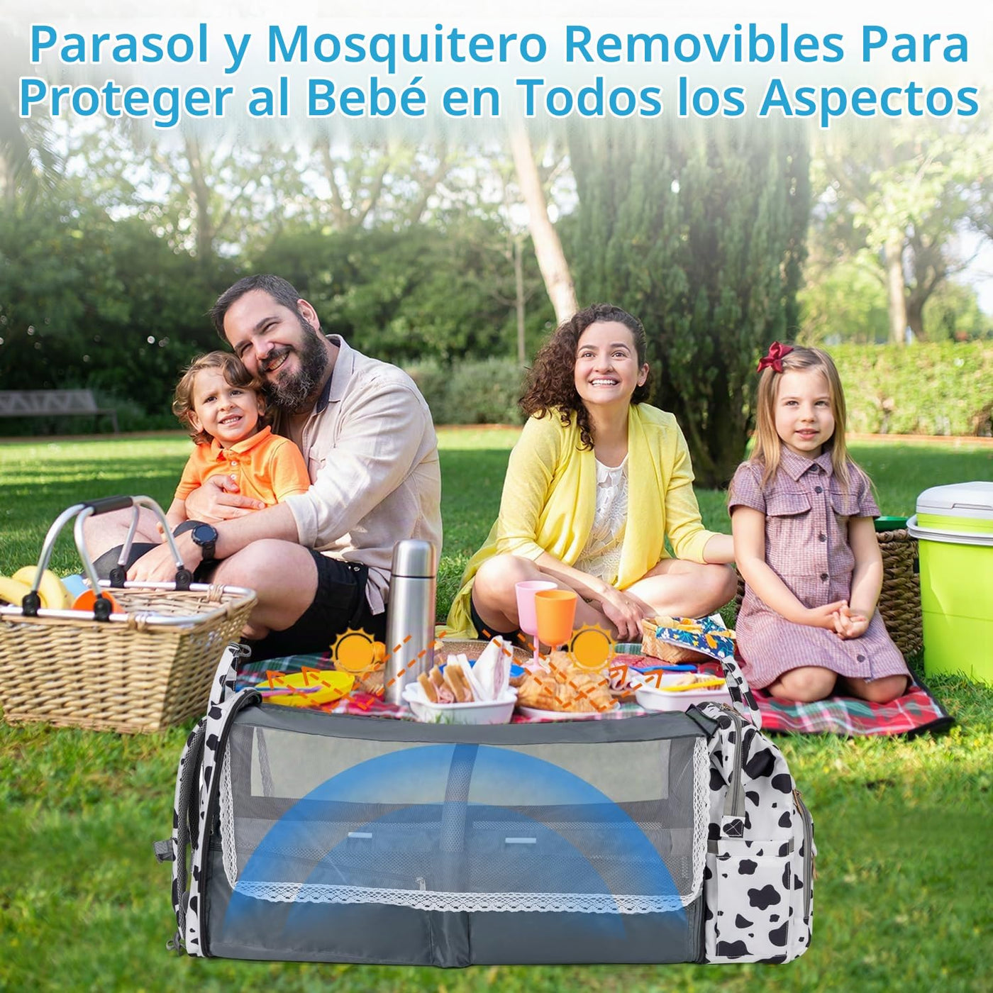 KABAQOO Mochila para pañales con estación de cambio desmontable, bo...