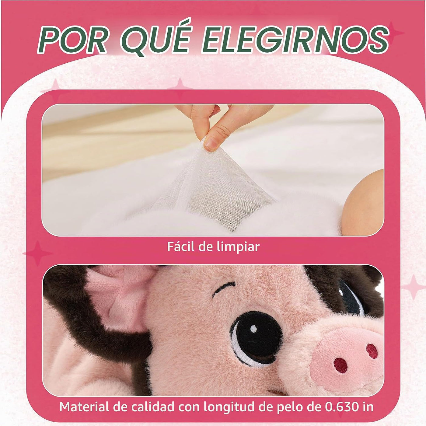 GILFWM Juego de caja de regalo de animales de peluche de cerdo rosa...