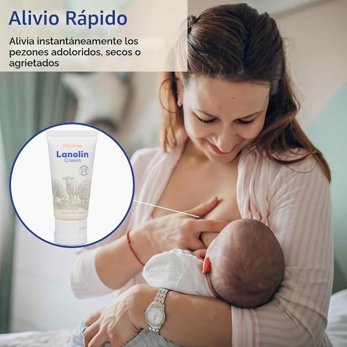 Crema para pezones segura para la lactancia: bálsamo para pezones d...
