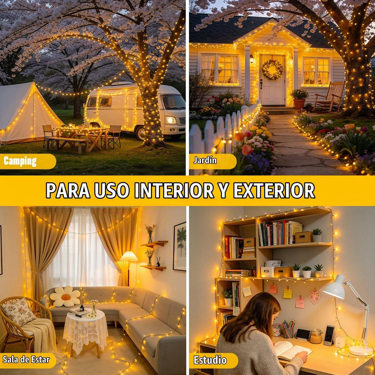 JMEXSUSS - 1000 luces LED de Navidad de 328 pies, tira de luces enc...