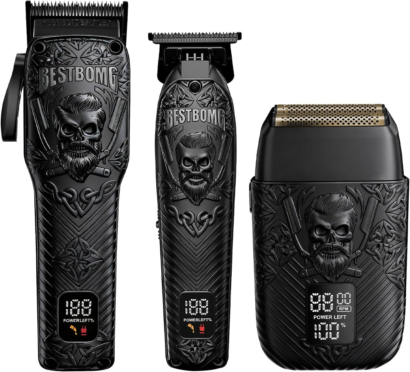 BESTBOMG Kit y juegos de cortapelos y recortadores de barba y afeit...