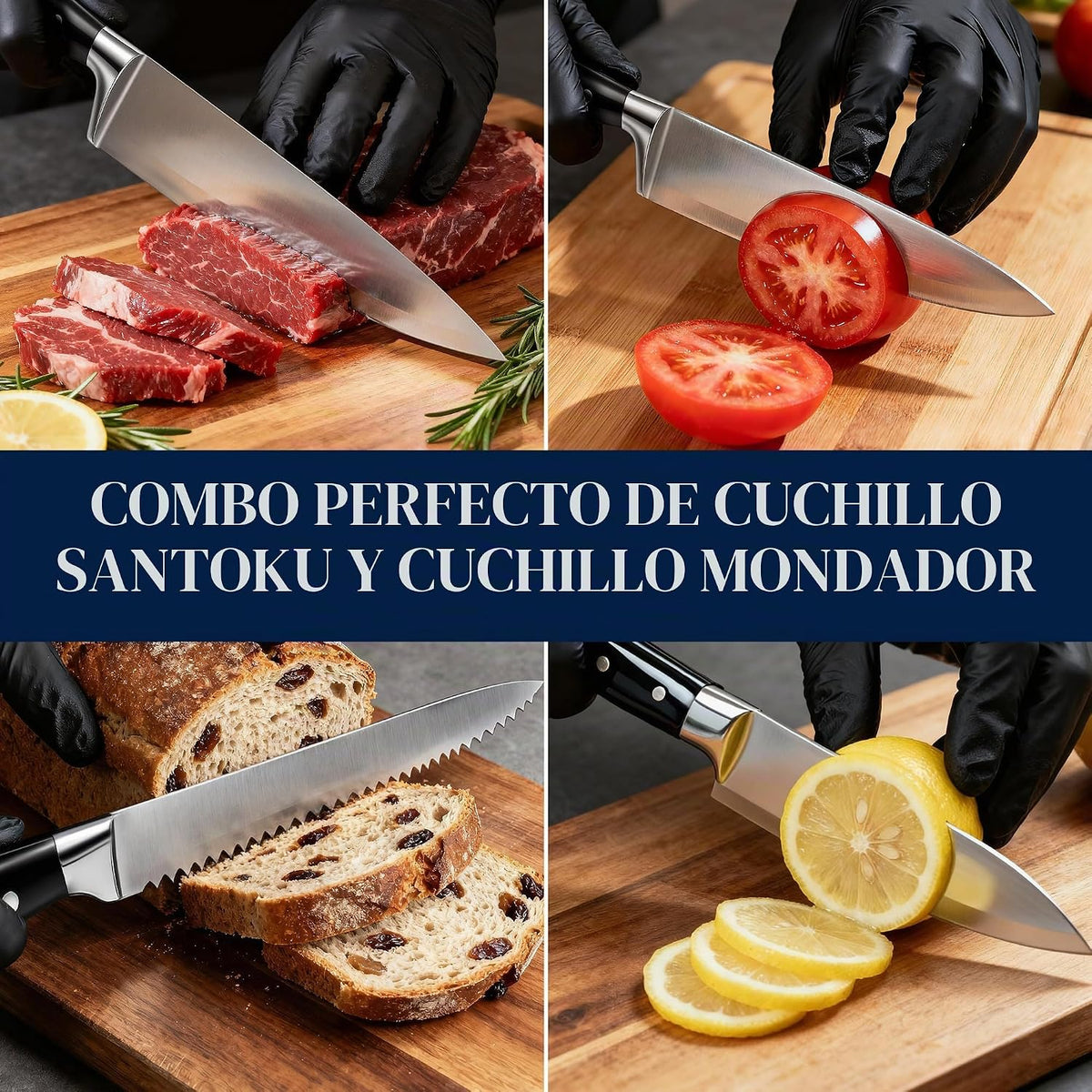 Juego de cuchillos, juego de 15 piezas de cuchillos de cocina premi...