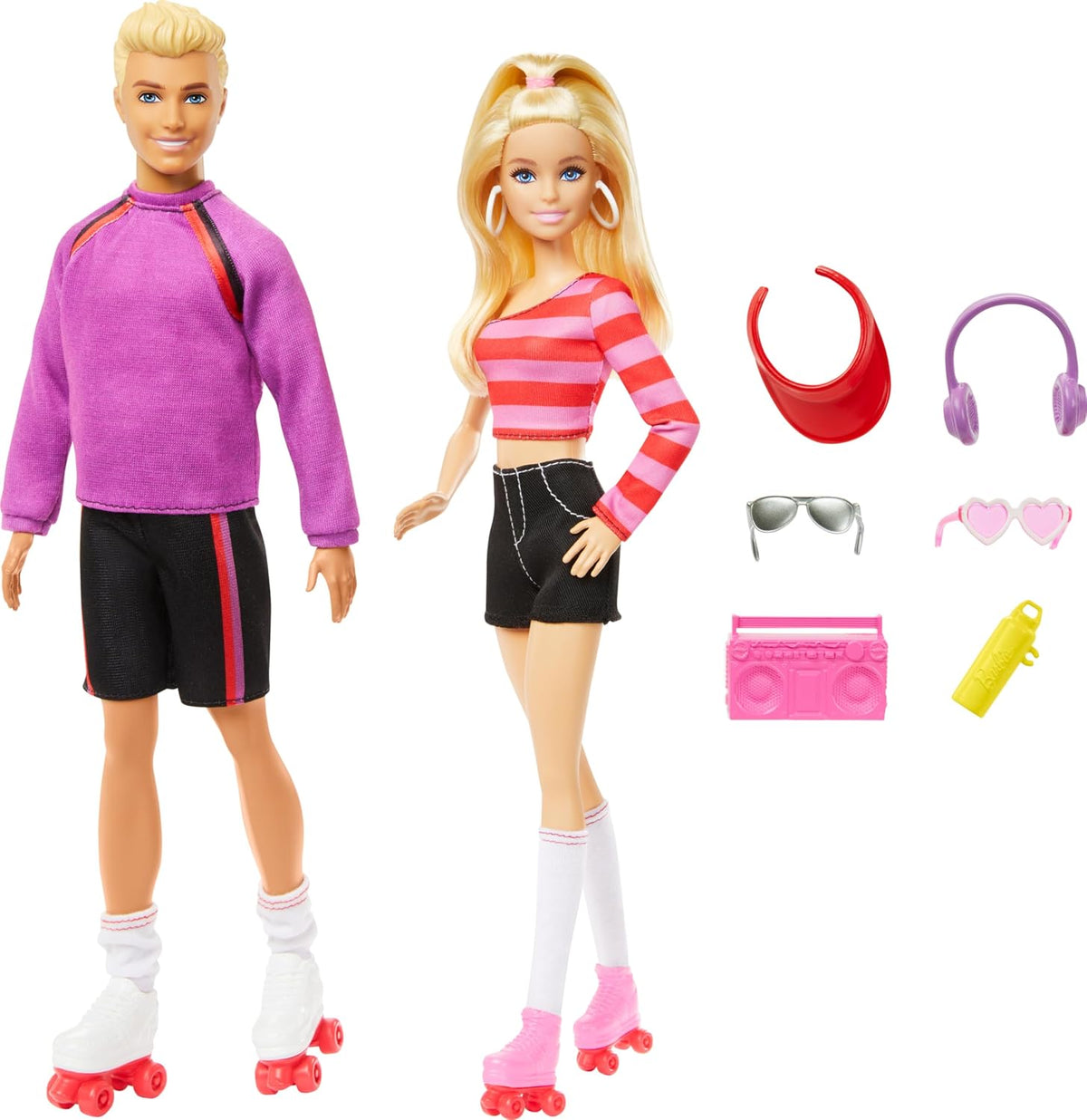 Barbie Fashionistas Patinaje Ken Set | 2 muñecas de moda con ropa y...