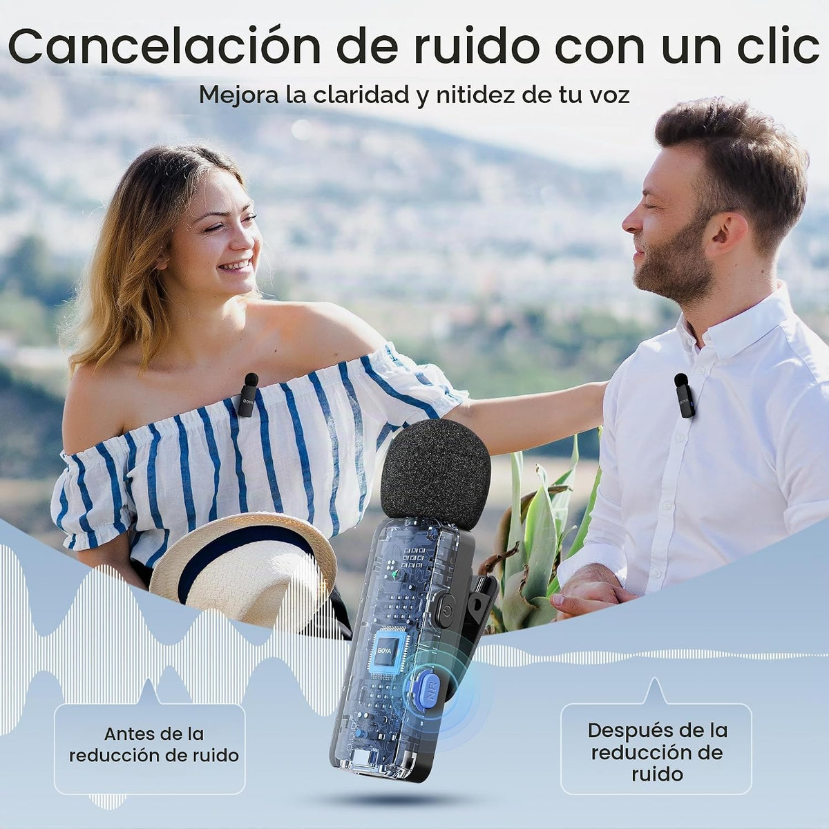 BOYA BY-V4U Micrófono Lavalier inalámbrico para iPhone 17\/16\/15 S...