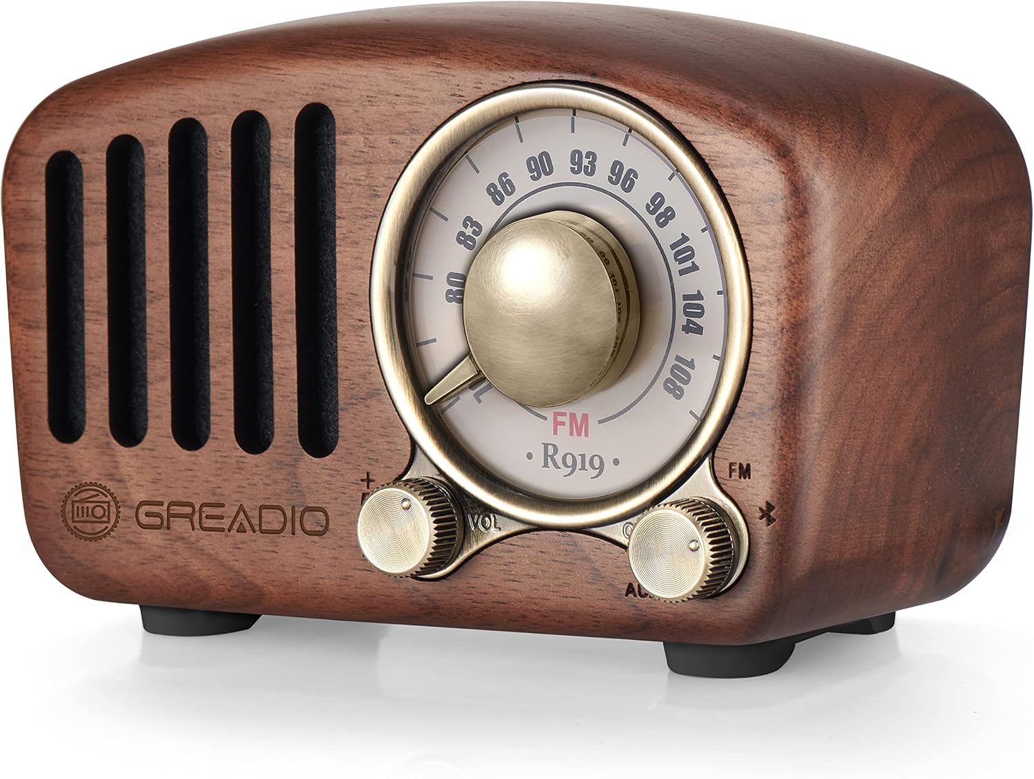 Altavoz Bluetooth retro Greadio, altavoz de radio vintage de madera...