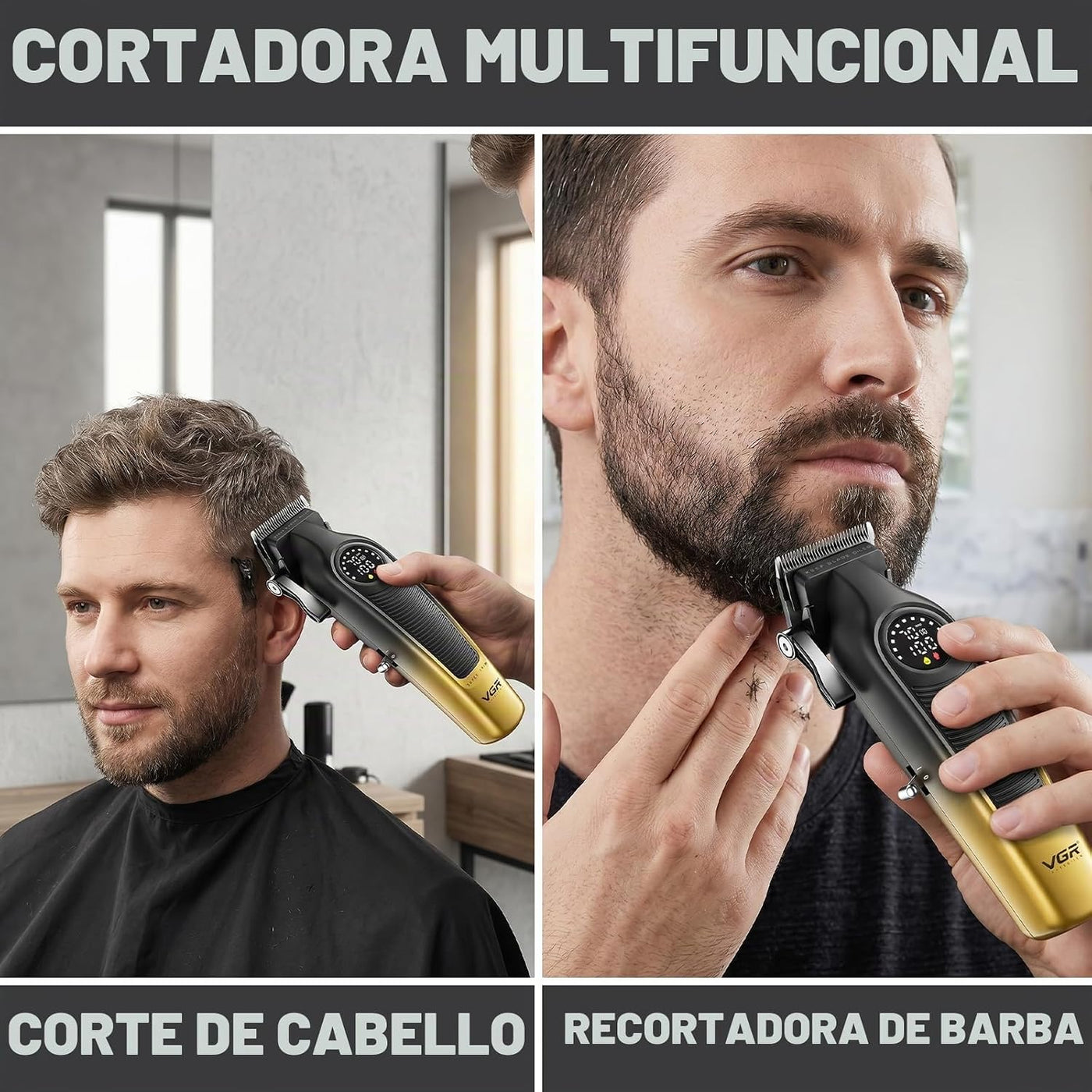 VGR V-196 - Cortapelos para hombres, inalámbrica, profesional, con...