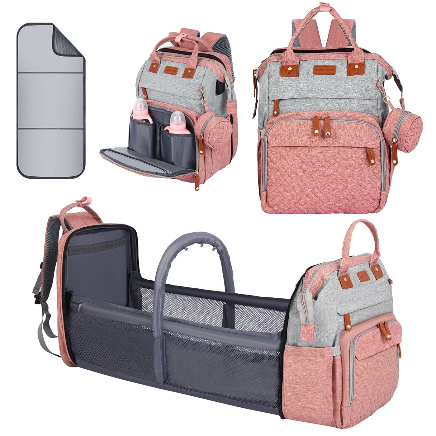 Mochila de Pañales, Mochila de Pañales para Bebé, Gran Capacidad Mu...