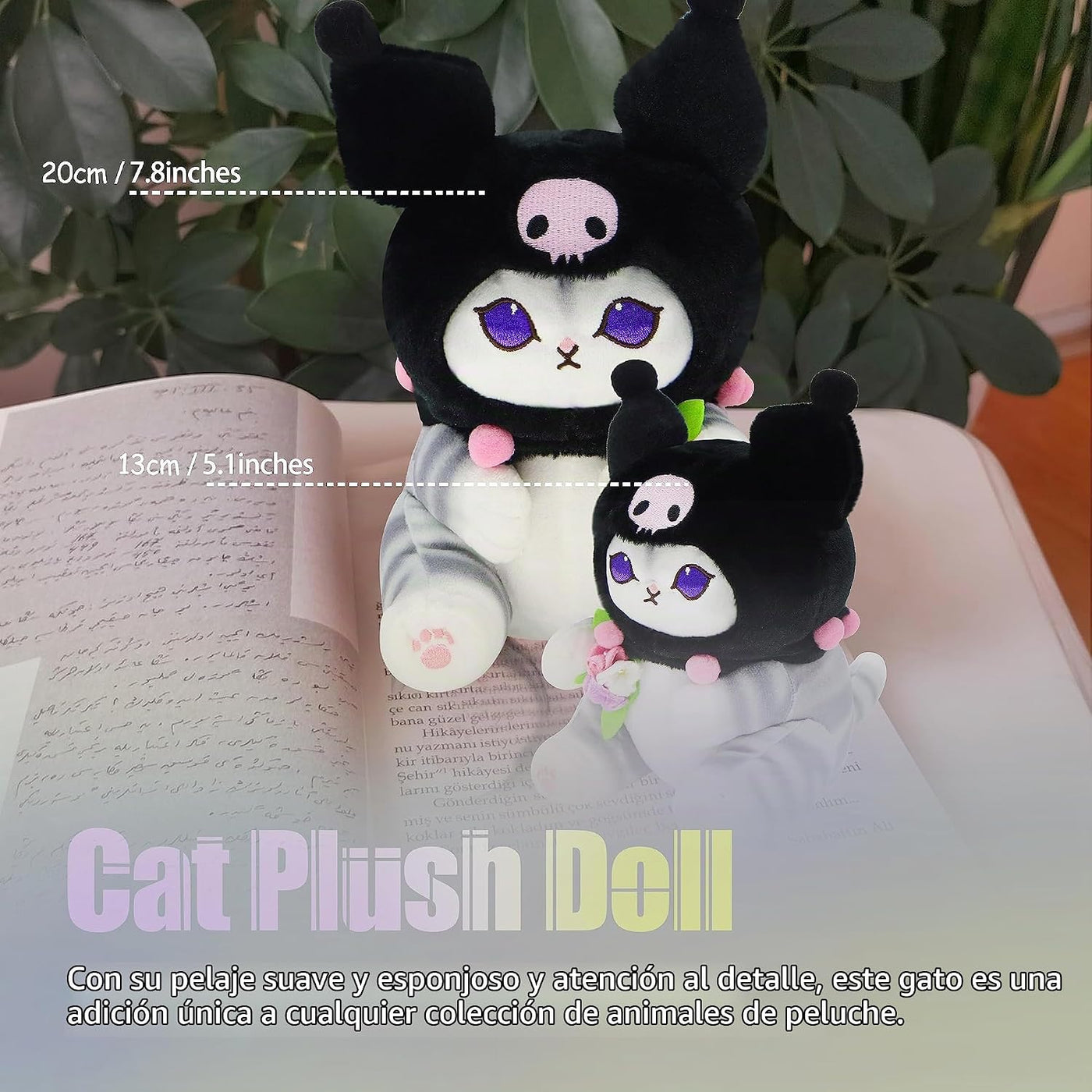 CNAANA Peluche de gato tiburón kawaii, juguete de peluche, animal d...