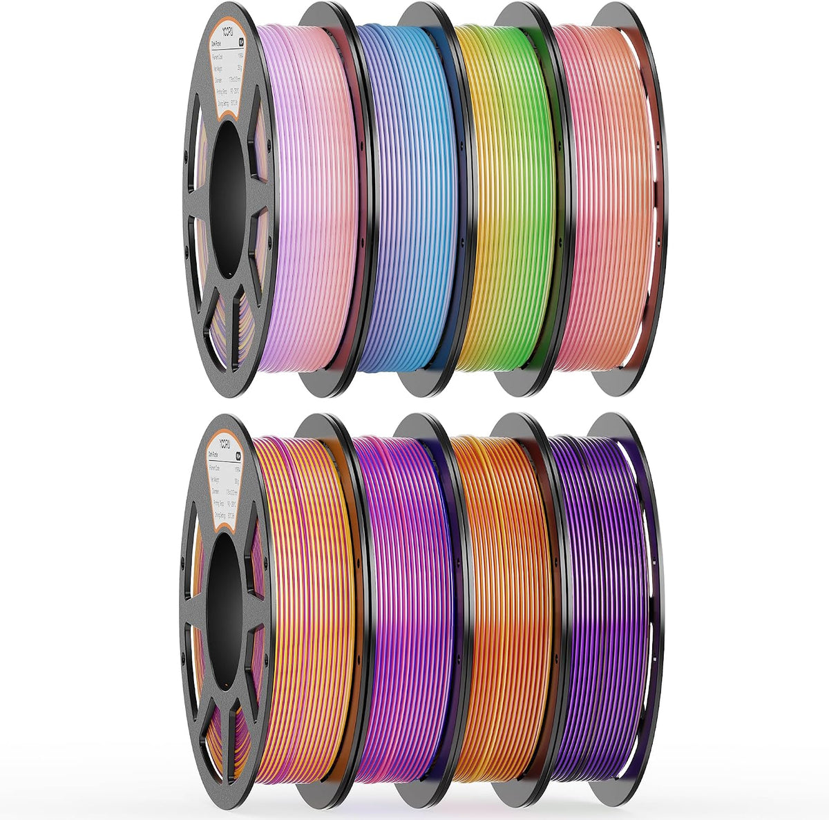 YOOPAI Filamento PLA Silk Rainbow de 0.07 in, paquete de inicio de...