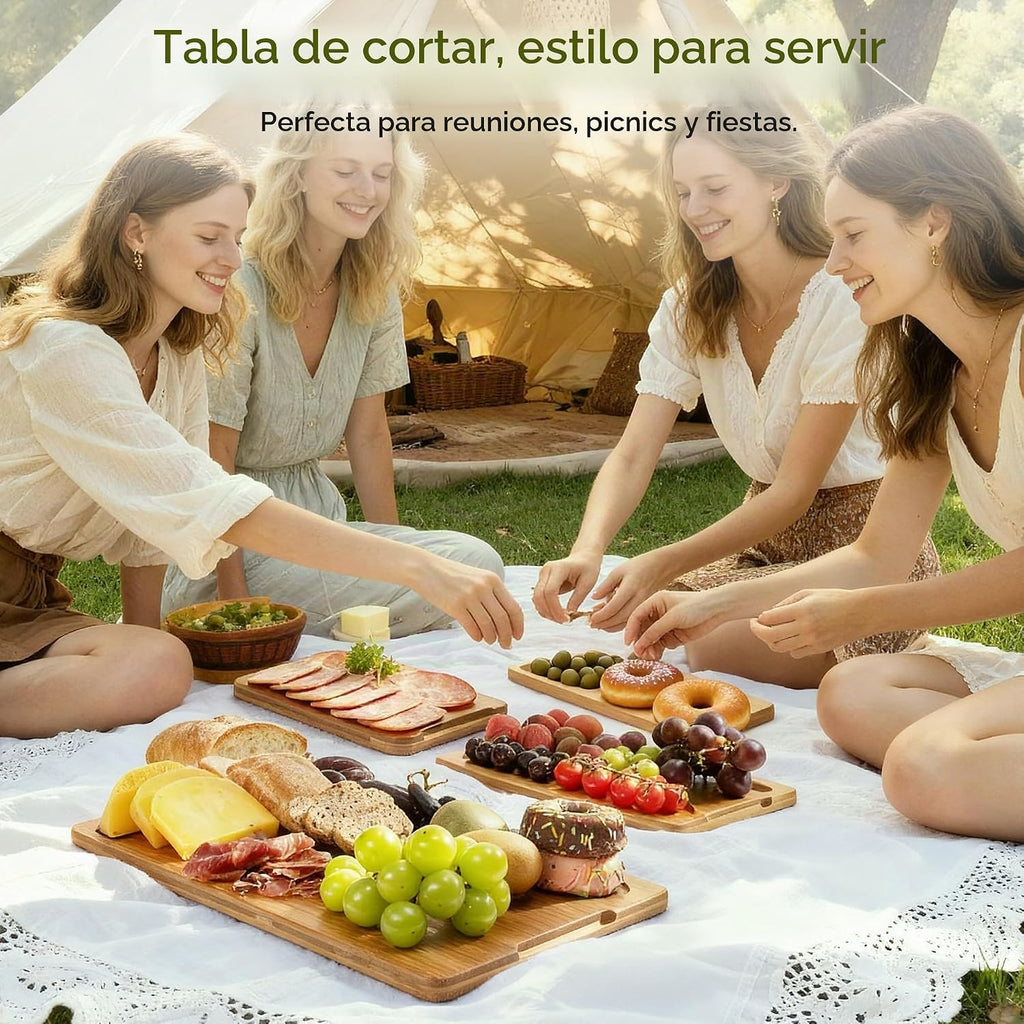 Astercook Tablas de cortar de bambú carbonizado profundo | Tablas d...