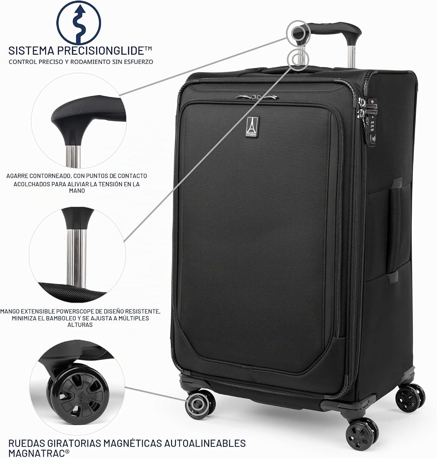 Travelpro Crew Classic Softside - Equipaje a cuadros, negro, 29 pul...