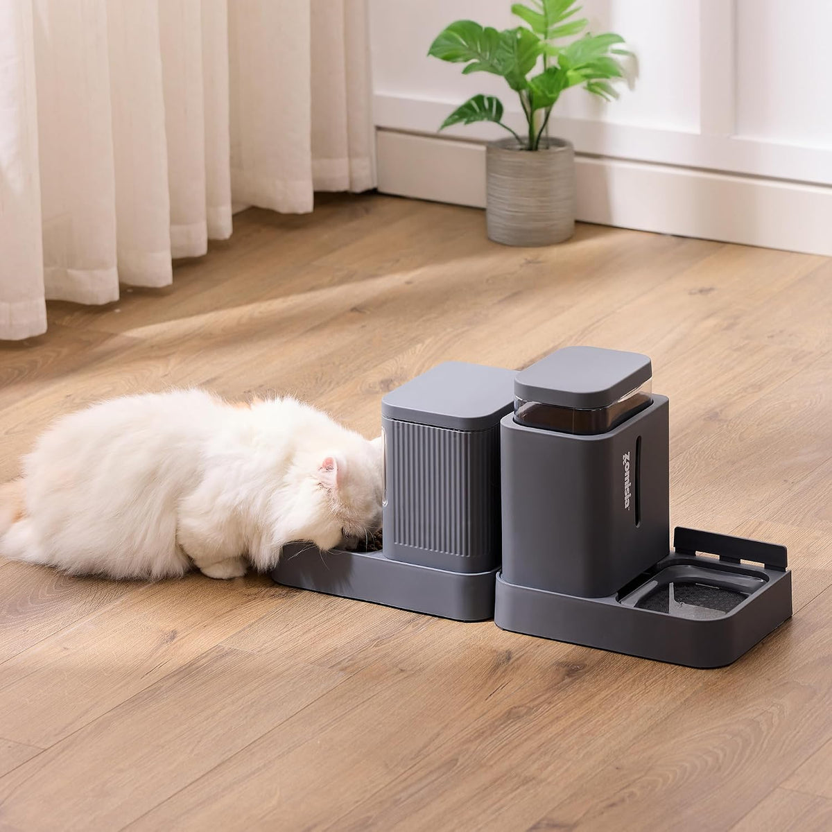 ZOMISIA - Alimentador de gravedad para gatos y dispensador de agua,...