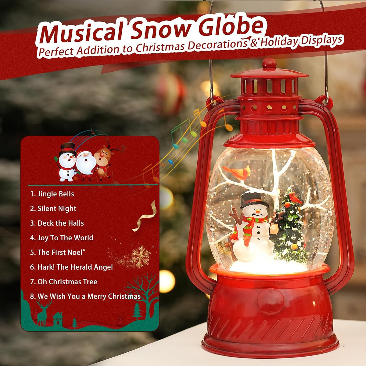 Globos de nieve para decoración de Navidad para interiores, muñeco...