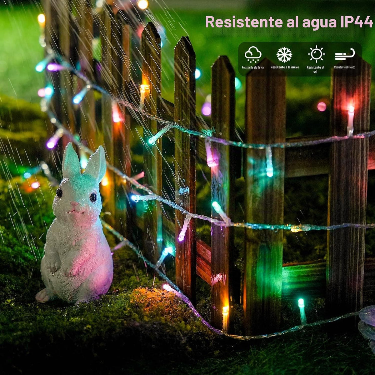 JMEXSUSS 400 luces LED de Pascua para interiores y exteriores, cade...