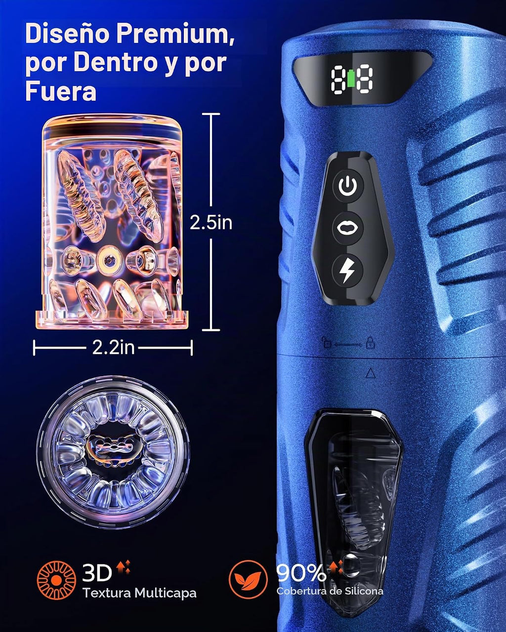 EINSEO Masturbador masculino de succión con manga profunda de 7.1 p...