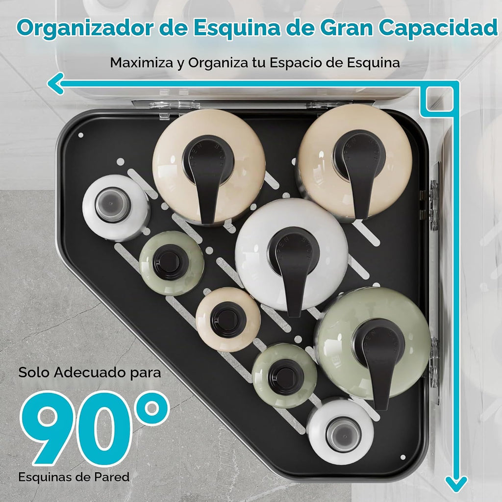 Veken Organizador de ducha esquinero de aluminio, paquete de 4, nun...