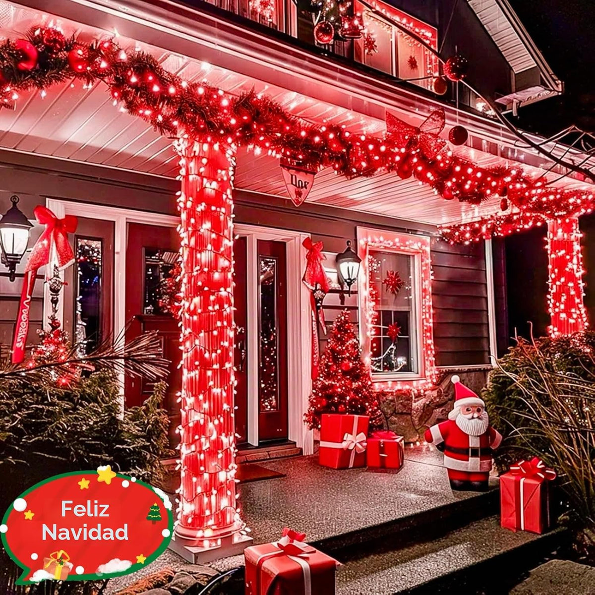 La secuencia de la Navidad blanca roja extensible de los 75.8FT 200...