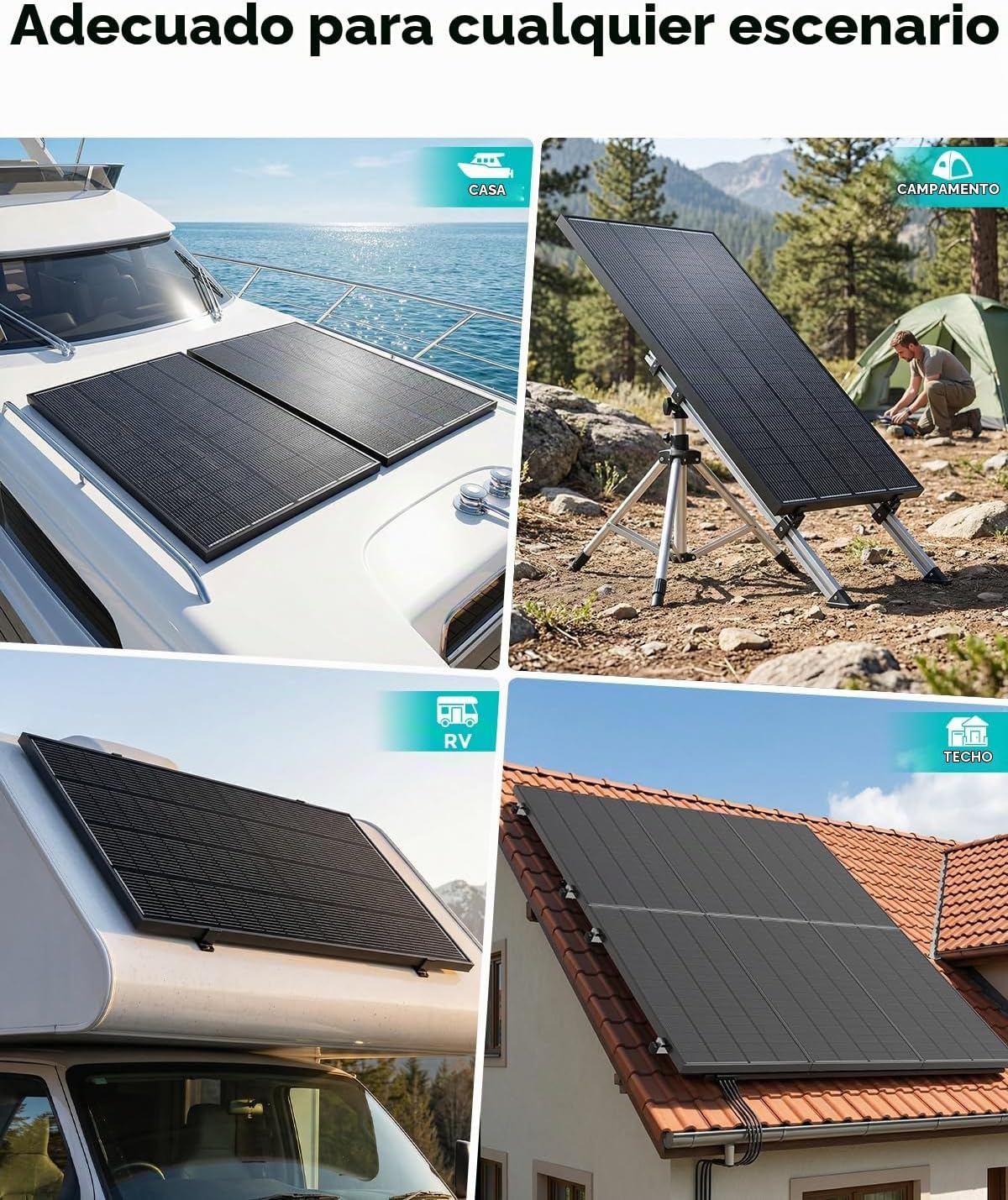 el panel solar de la certificación de 1200W TÜV, 6PC 200 vatios N-t...