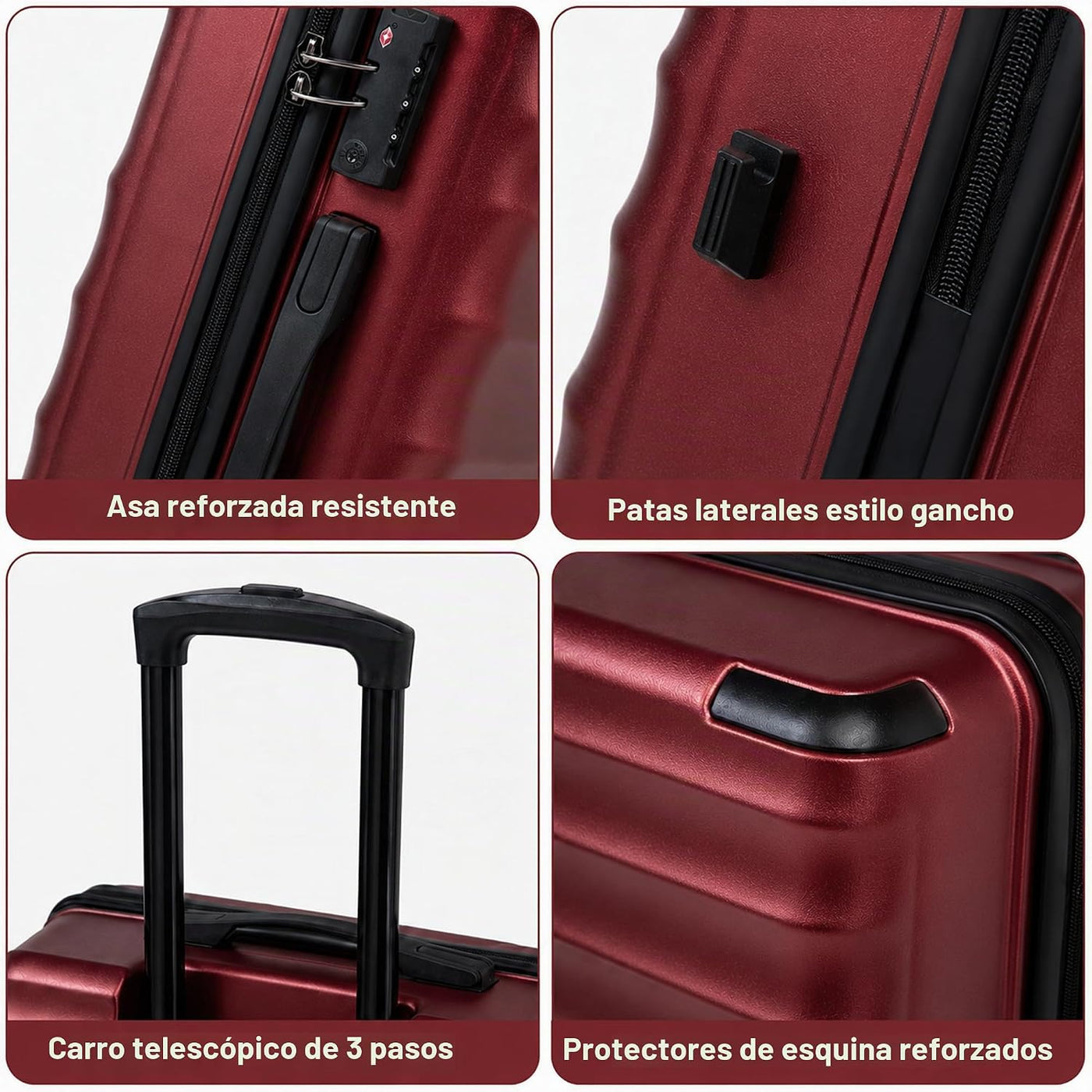 CONCEPTEN Juego de 5 piezas de equipaje de mano aprobado por aerolí...
