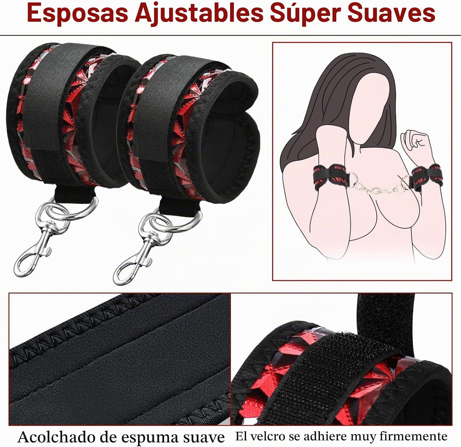 Kit de Bondage BDSM para Sexo, Set de Ataduras para Cama con Esposa...