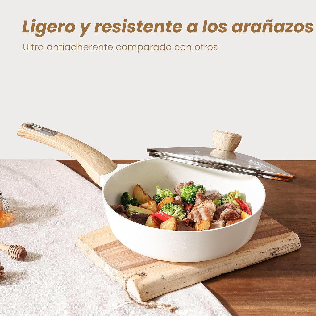 SENSARTE Juego de utensilios de cocina de cerámica, juego de ollas...