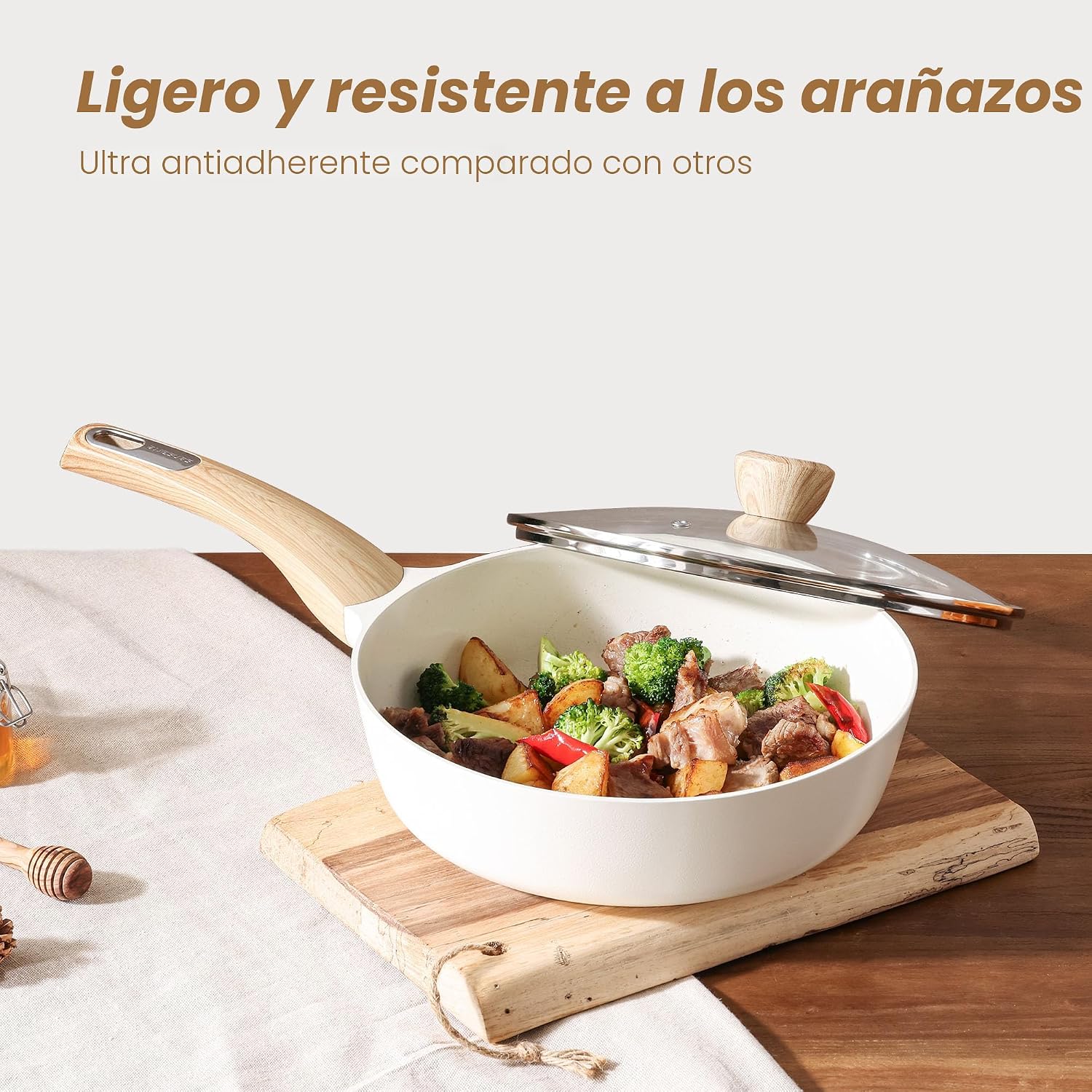 SENSARTE Juego de utensilios de cocina de cerámica, juego de ollas...