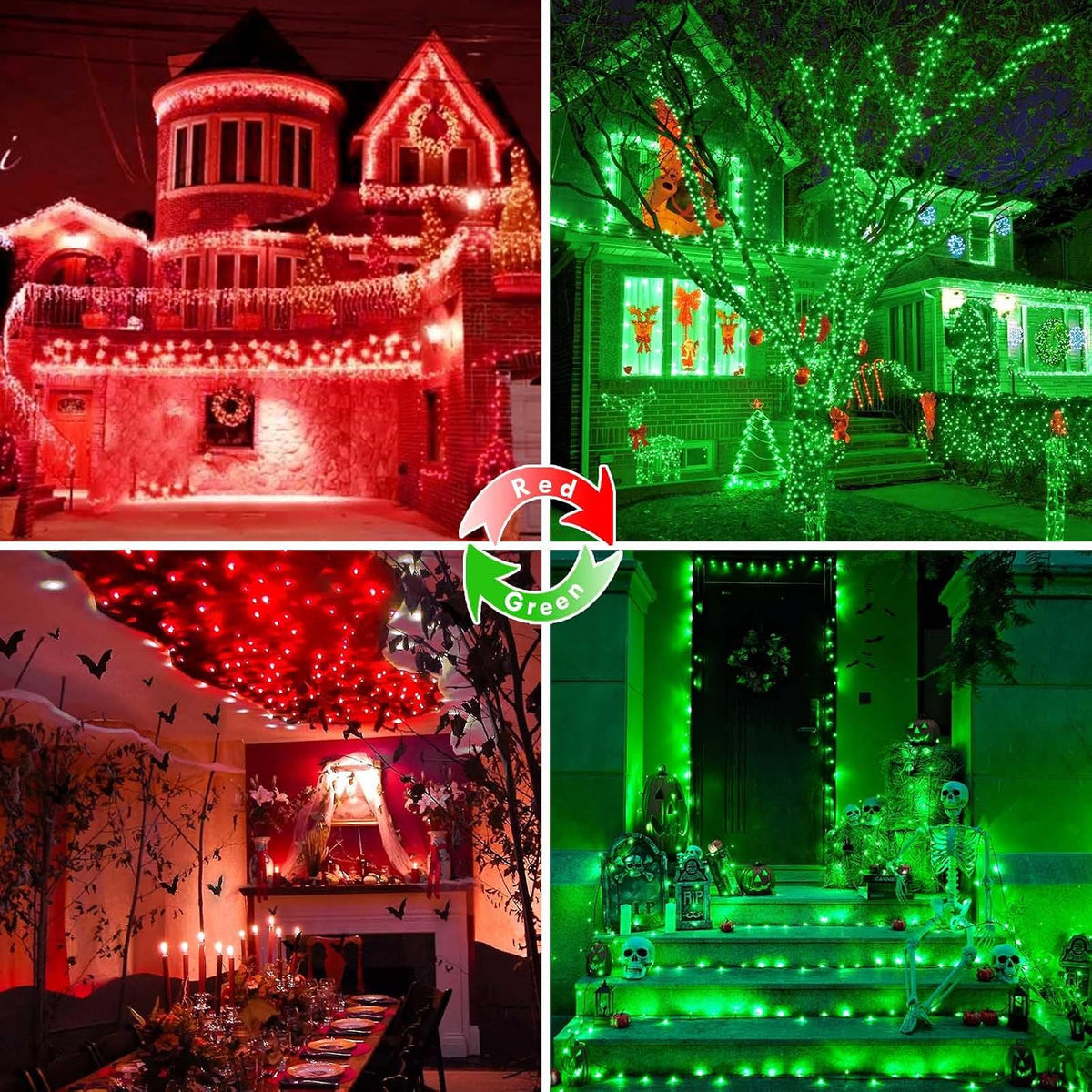 Guirnalda de 200 luces LED conectables con control remoto, luces de...
