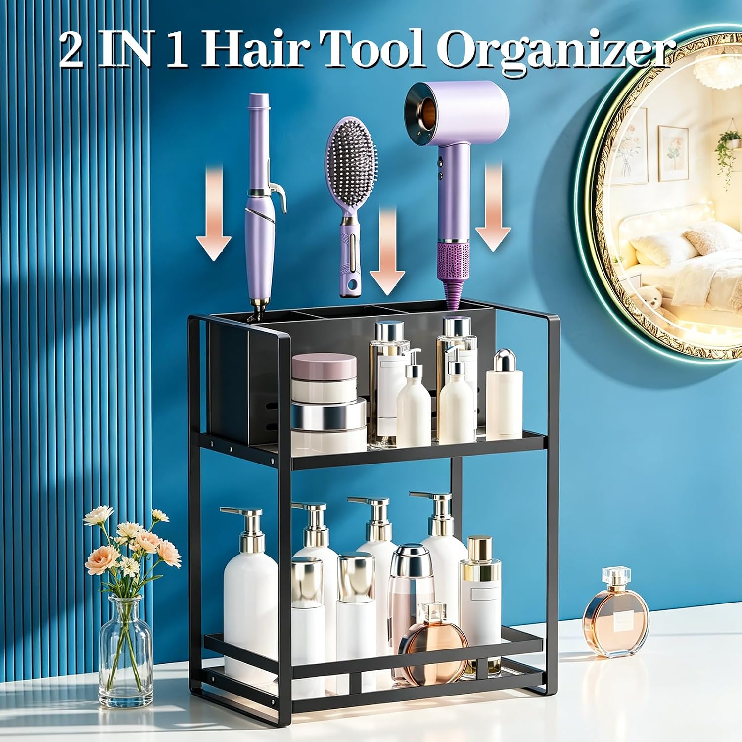 SanDream Organizador de herramientas para el cabello, encimera de b...