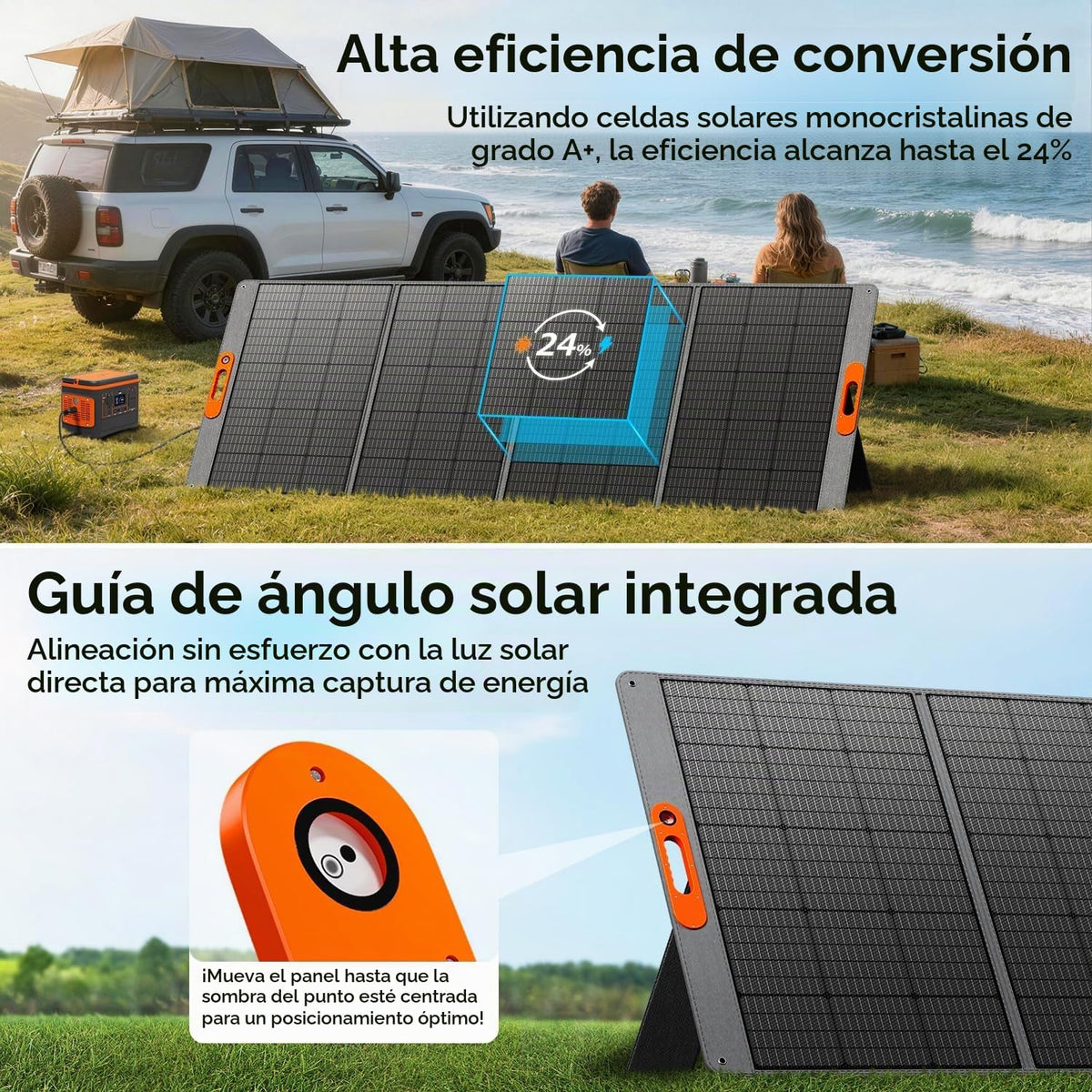 Panel solar portátil de 400W para estación de energía, cargador de...