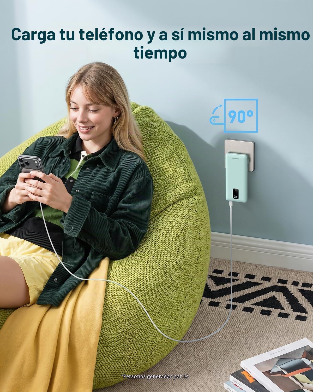 Cargador portátil charmast de 10000 mAh con cables integrados y enc...