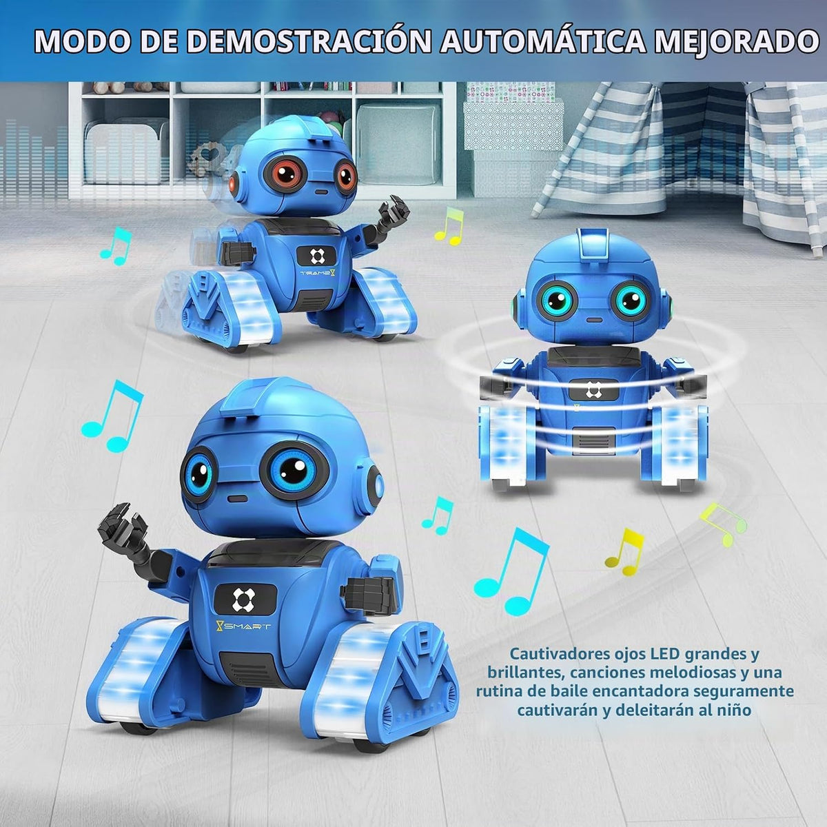 Dzxlin Juguetes robot para niños y niñas, robot recargable de contr...