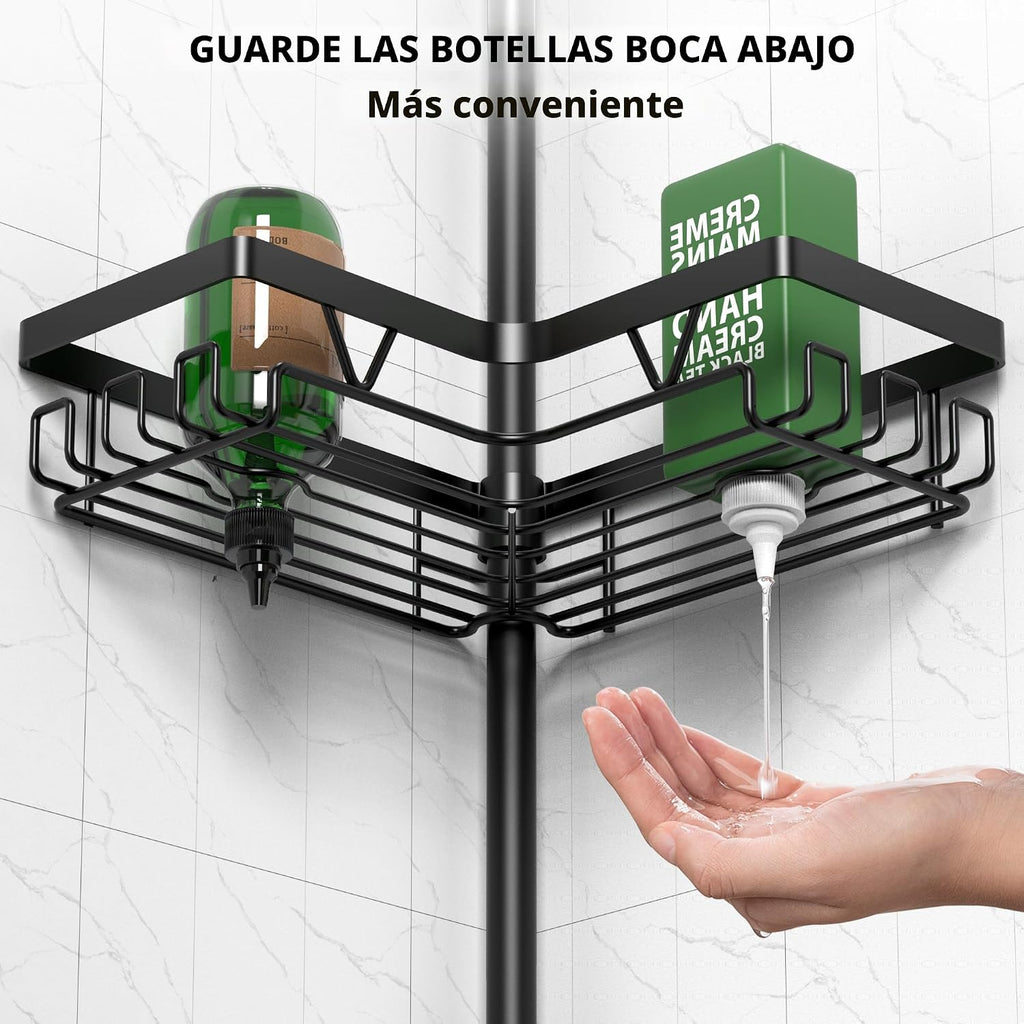 DAOYA Corner Shower Caddy Tension Pole - Organizador de ducha de 4...