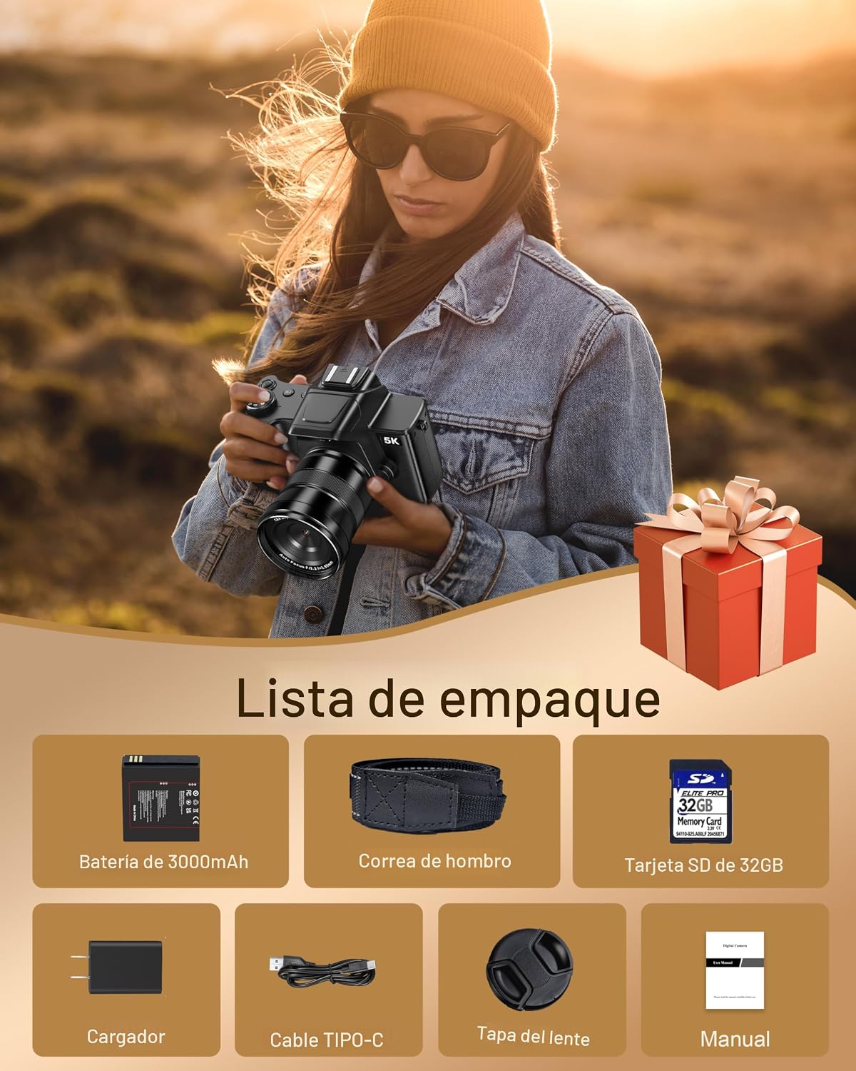 Verdaderas cámaras de la cámara digital de 5K 80MP WiFi para la cám...