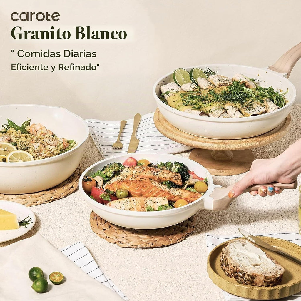 CAROTE Juego de 21 ollas y sartenes, juegos de utensilios de cocina...