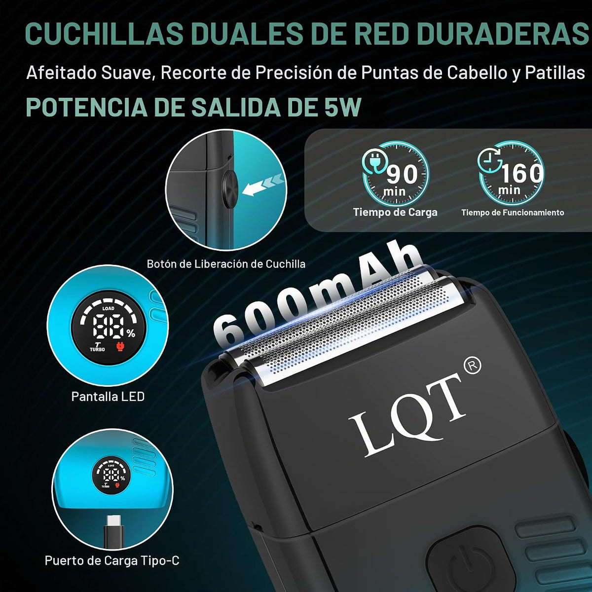 Cortapelos para hombres con pantalla LED, kit de aseo inalámbrico d...