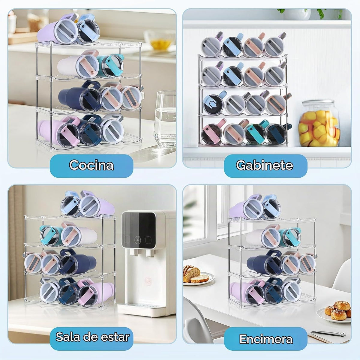 Organizador de Botellas de Agua Más Grande para Vaso Stanley de 40...