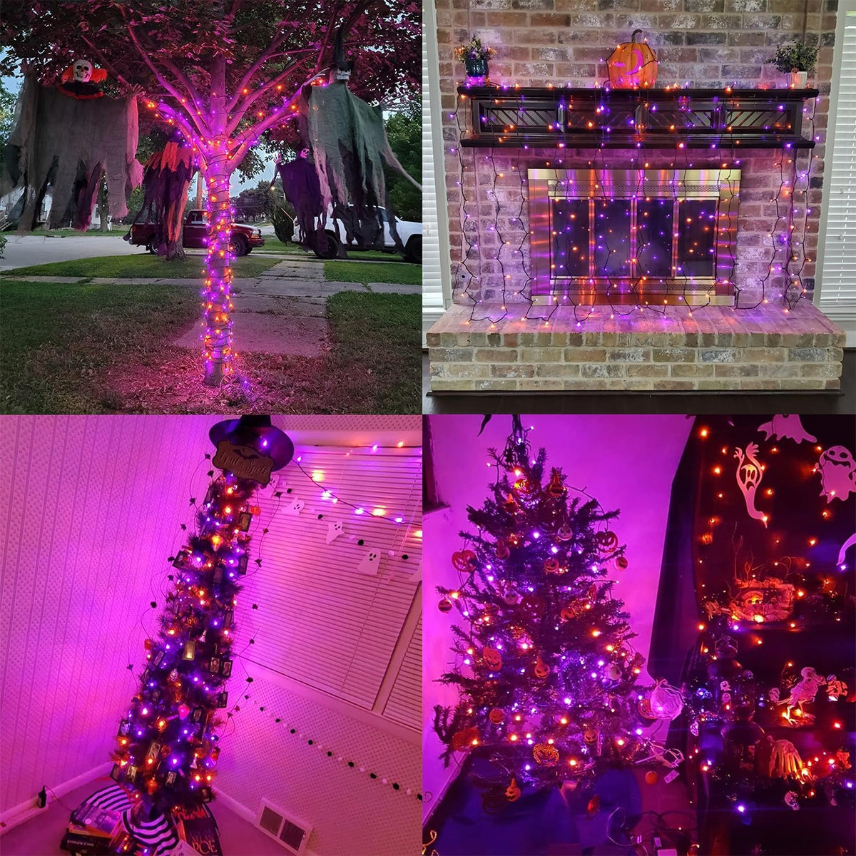 HOME LIGHTING - Luces de Halloween, 66 pies, 200 luces LED, cadena...