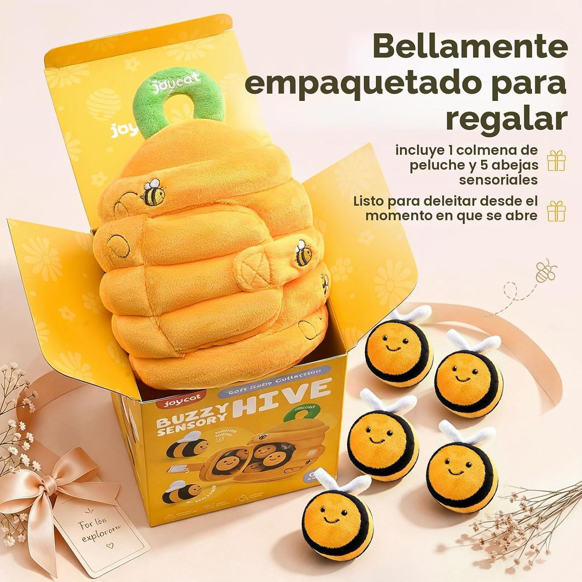 JoyCat Juguetes para Bebés de 6-12 Meses - Colmena Suave para Bebé...