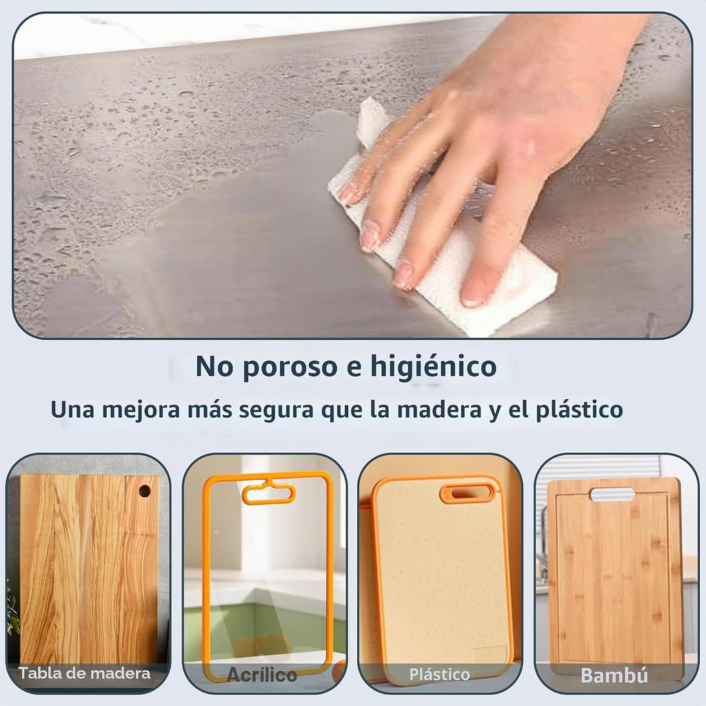 Tablas de cortar de acero inoxidable 304 para cocina, tabla de prep...