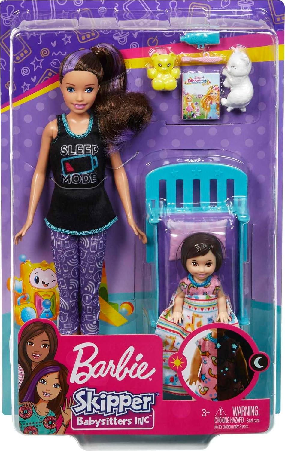 Juego de hora de dormir de Barbie Skipper Babysitters Inc. con muñe...